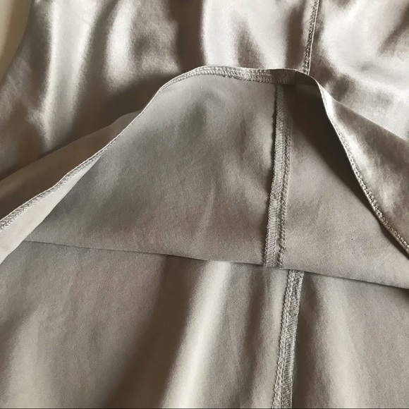 EXPRESS Silk Silver Tank with Sequins, Spaghetti Straps, Silvery Tank Top - Picture 8 of 13